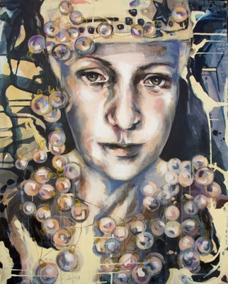 H. mit Glitzerkugeln, 150/120 cm, 2021