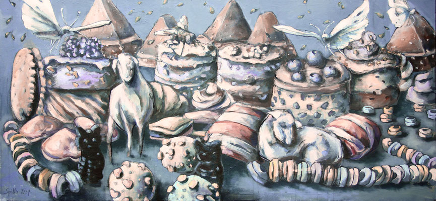 Schafe im Zuckerschock, 80/100 cm, 2024