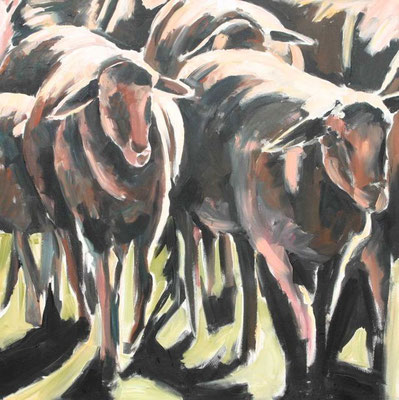 Schafe, nach Hause, 100/100 cm, 2007 *