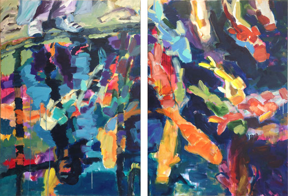 Iris Wöhr-Reinheimer, DrueberDrunter, 5-2014, 2 X 140 x 200 cm