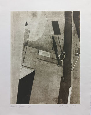  Ankunft Genua 2017. Fotoradierung 1/10 auf Büttenpapier, 28,5 cm x 38,5 cm