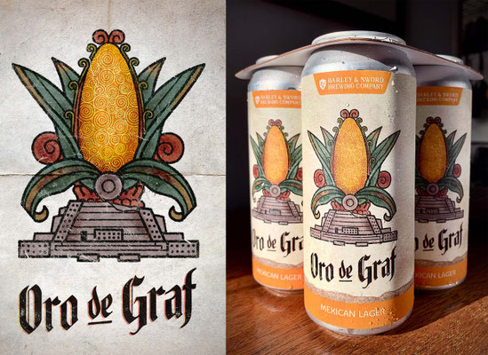 "Oro de Graf" - Mexican Lager, named after Santiago Graf and his lager brewed with native Aztec maíz.