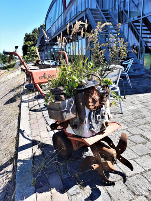 Uit elkaar getrokken tuinfrees