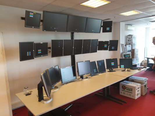 Vorige opstelling van de controle room