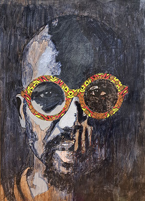Memento Mori 2023 Acrylic, oil, collage on canvas. 31” x 23”