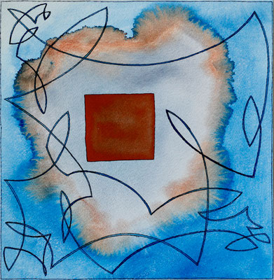 Nr. 114, 12/2023, Aquarell auf Papier, 22,5 cm x 22,0 cm