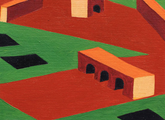 Minigolf, 2010, Öl auf Papier, ca. 9,0 cm x 12,5 cm