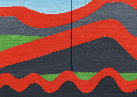 Minigolf, 2010, Öl auf Papier, ca. 9,0 cm x 12,5 cm