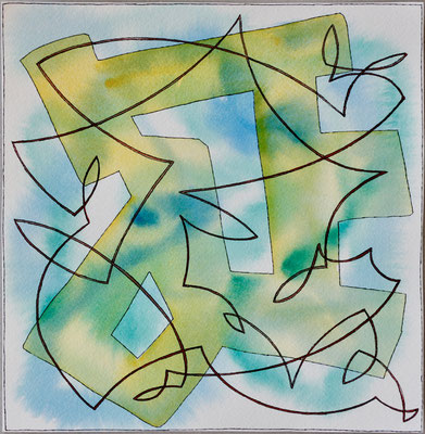 Nr. 102, 11/2023, Aquarell auf Papier, 22,5 cm x 22,0 cm