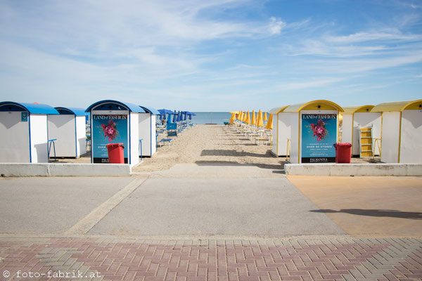 Grado: Wir haben den Strand fast für uns allein.
