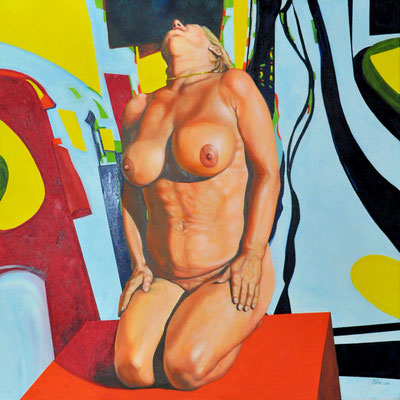 MODEL IN STUDIO // 100x100 cm // oil on canvas