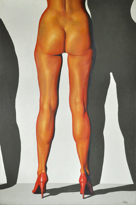 MICHAELA - RED PUMPS // 80x120 cm // acrylic & oil on canvas