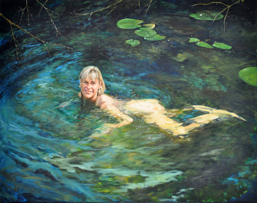 TINKA IN THE WORM RIVER // 140x110 cm //oil on canvas