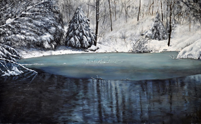 „POND IN MARIA THERESIA PARK“ // 105x65 cm // oil on canvas