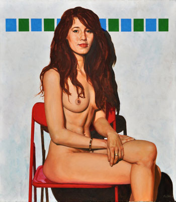 BIANCA IN RED CHAIR // 70x80 cm // oil on canvas