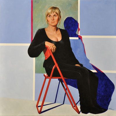 KATHRINA – DRUGSTORE CLERK // 100x100 cm // oil on canvas