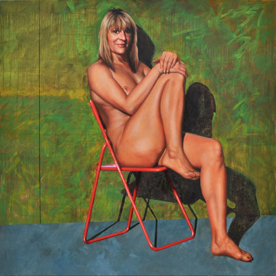 HAIR DRESSER // 100x100 cm // oil on canvas
