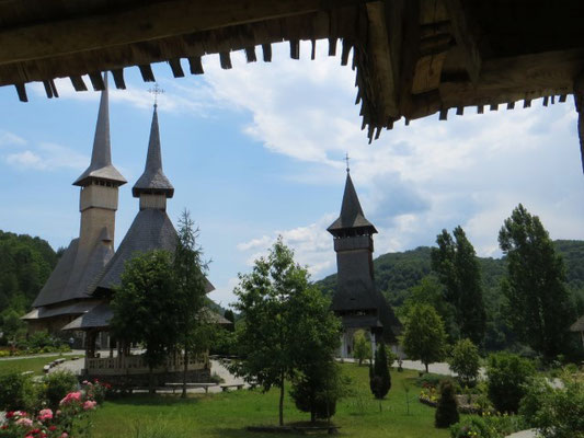 Auf der Klosteranlage ist alles aus Holz erbaut