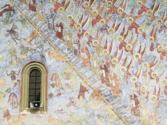 Sucevita: Die Himmelsleiter mit Engeln auf der rechten oberen und Teufeln auf der linken unteren Seite