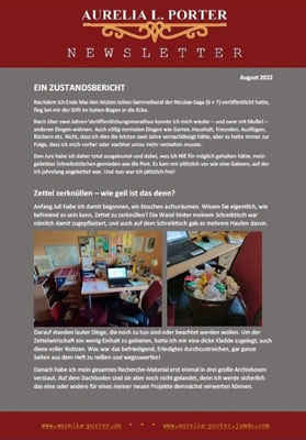 2022: Newsletter "Aufräumen nach beendeter Neuveröffentlichung sämtlicher Bände