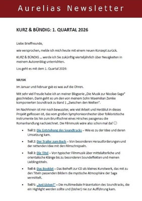 2026: Newsletter "KURZ & BÜNDIG" als E-Mail mit Verlinkung zum Blog"