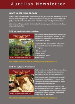 2025: Newsletter (4-seitig) "Blogserie: Kunst und Musik in der Nicolae-Saga" 