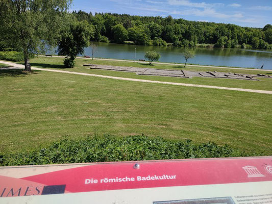 Blick auf den Bucher Stausee und das Römische Bad