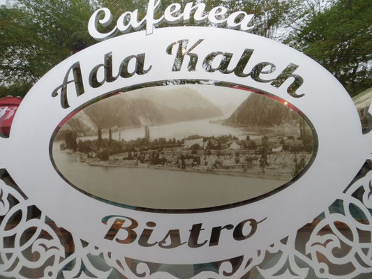 Auf der Speisekarte ist die Donau-Insel noch zu sehen