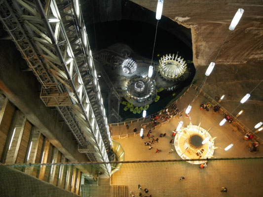 Blick aus 100 Metern Höhe auf den Salzsee