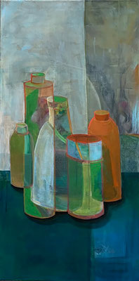 ohne Titel, Acryl auf Leinwand, 50 x 100 cm