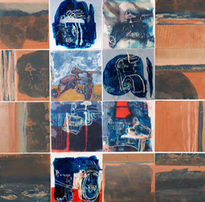 Spieltrieb, Mischtechnik, 100 x 100 cm