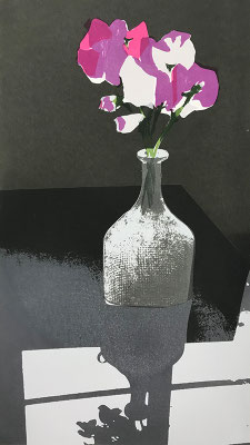 Sweet pea and vase – Siebdruck