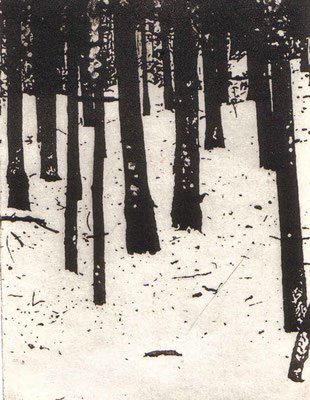 Winter Wald – Radierung