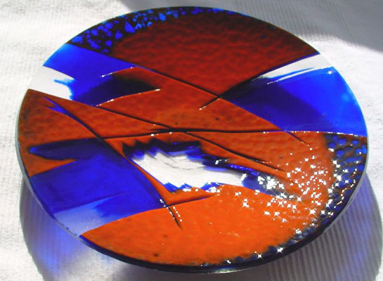 Schale 2 - Fusing- und Schleiftechnik - ø ca. 40 cm