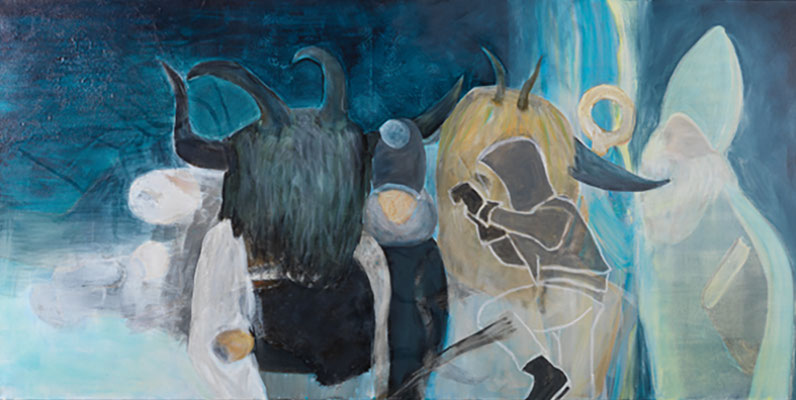 Klausentreiben, Acryl auf Leinwand, 60 x 120 cm