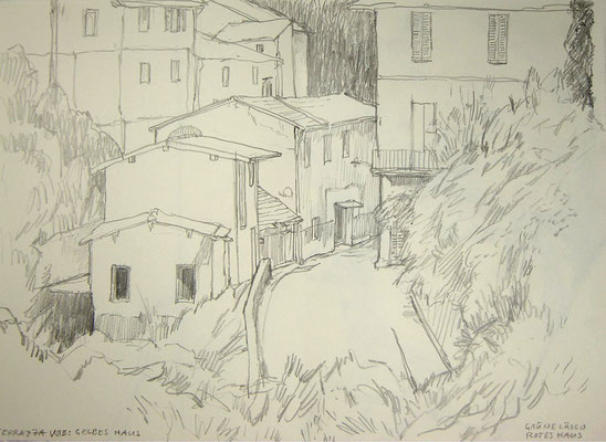Landschaftsstudie Dolcedo" – Bleistift, ca 40 x 30 cm