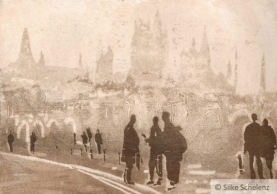 Cambridge Studenten – Radierung