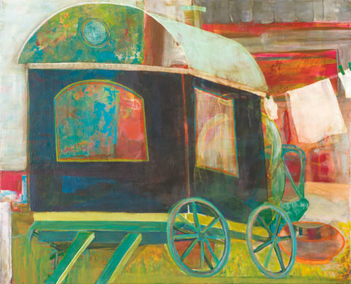 Zirkuswagen, Acryl auf Leinwand, 80 x 100 cm