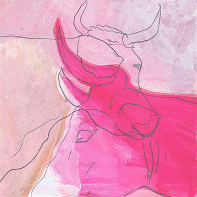 Kuh 3, Acryl, 20 x 20 cm