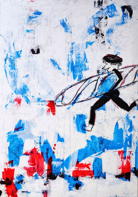 Baguettsurfer | Acryl auf Leinwand | 70 x 100 cm