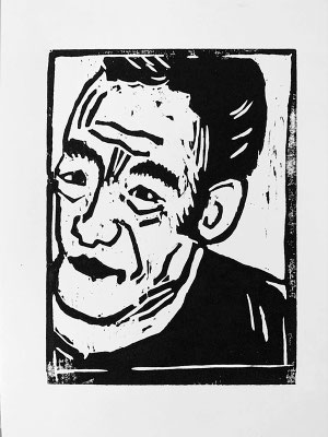 Papa – Holzschnitt