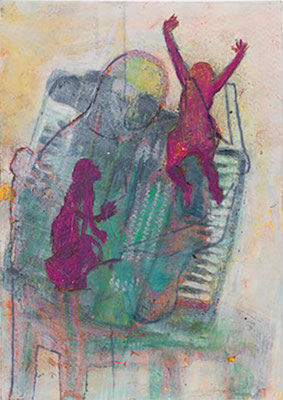 Lebensfreude, Mischtechnik, DIN A4