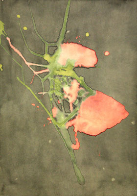 Aquilegia, Akelei auf Pappe, 70 x 100 cm
