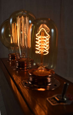 Lampe à poser vintage 3 ampoules Edison
