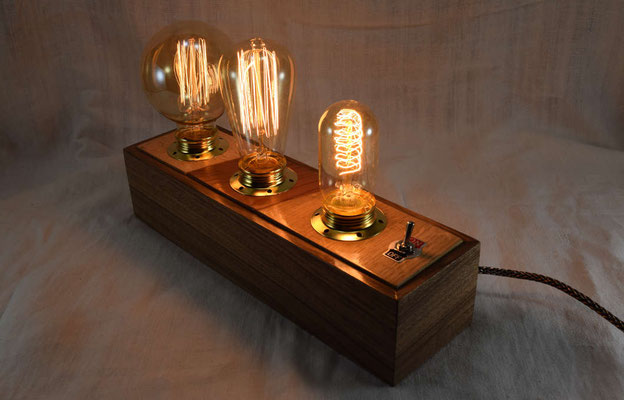 Lampe à poser vintage 3 ampoules Edison