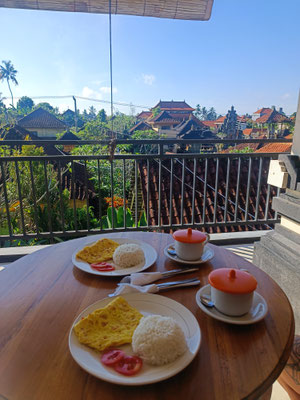 Unsere Aussicht beim Frühstück in Ubud