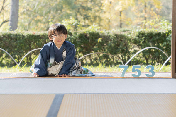 【f-st.】Photo Studio　各務原市　5歳　男の子　７５３　ロケーションフォト　ご自宅出張着付