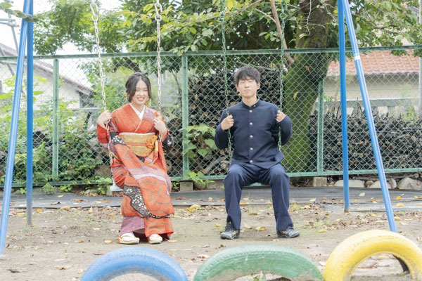 振袖前撮り　ママ振袖　ロケーション撮影　扶桑町　写真スタジオ　【f-st.】Photostudio