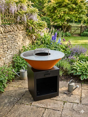Brasero corten + meuble peint époxy