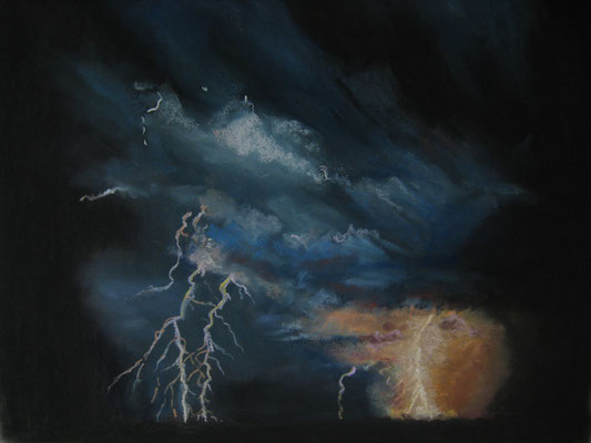 Nuit d'orage - pastel - 40x50